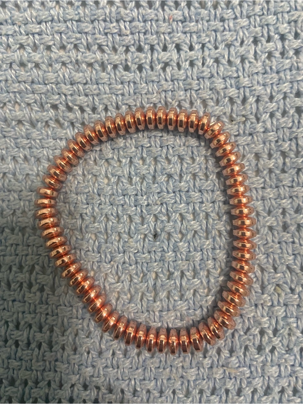 Artisan Rose Gold Coil Bead Stretch Bracelet